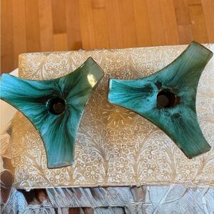 Blue Mountain Pottery Atomic Candle Holders. As new condition. Pair